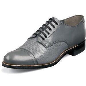Stacy Adams Madison Mens 1920s Grey Lizard Look Leather Shoes OS00049-10